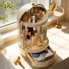360° Rotating Makeup Organizer Case Large Capacity Cosmetics Storage Vanity Shelf Countertop Luxury Spinning Storage Display Box