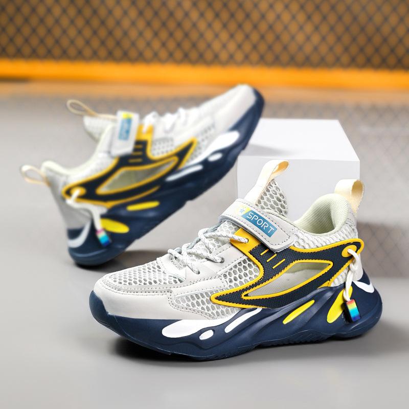 Frame Shoes Single Net Breathable Boys Shoes 2025 Spring and Summer New Hollow Children's Sports Shoes Medium and Large Children's Boys