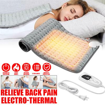 120W 110~240V Large Electric Heating Pad 6-Level Fast Moist/Dry Neck Shoulder Back Pain Relief