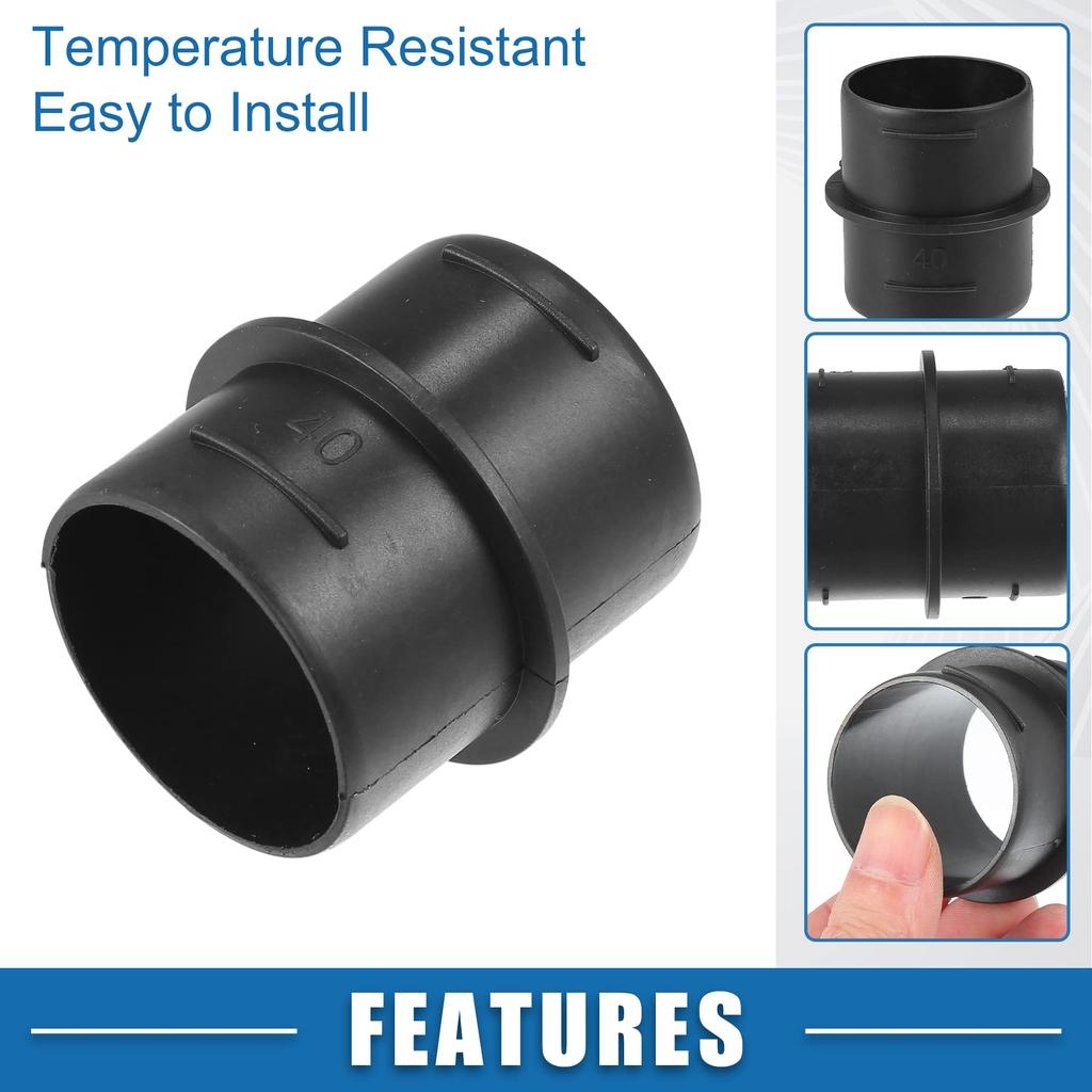 A ABSOPRO Car Air Duct Connector Straight Air Heater Duct Joiner Connector Pipe 42mm Outer Diameter Plastic Black