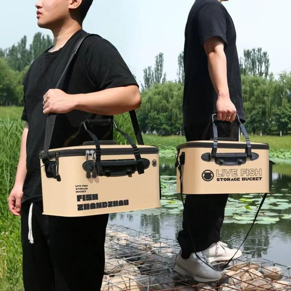 Foldable Live Fish Bucket Rectangular Live Fish Box Water Bag Fishing Bucket  Fishing Tackle
