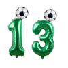 2pcs 32inch Green Number Foil Ballons 10Inch Soccer Helium Ballons Football Kids Birthday Parti Sports Themed Party Decoration