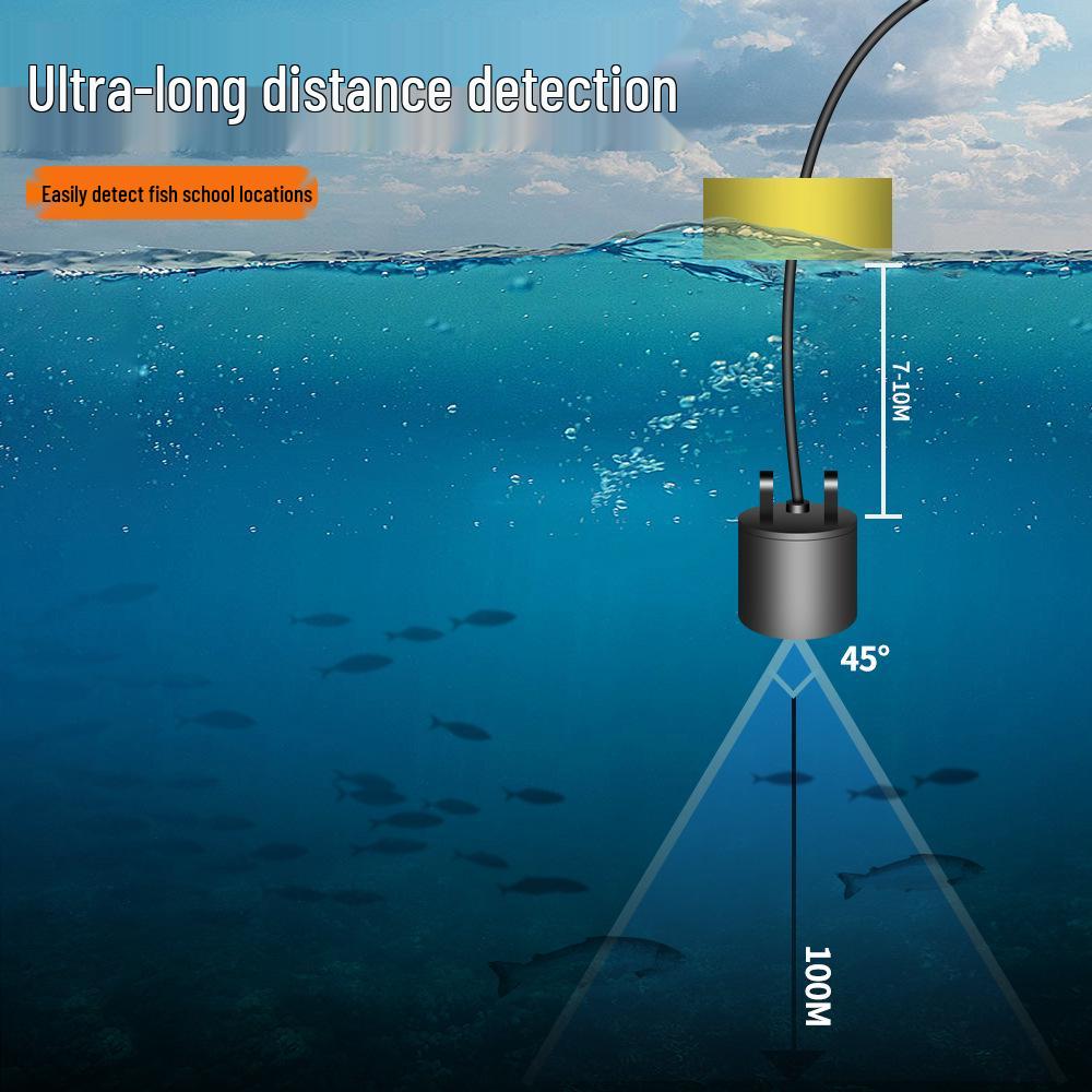 Smart Wired Fish Finder - Locate Schools of Fish with Ease, 100m Depth Probe
