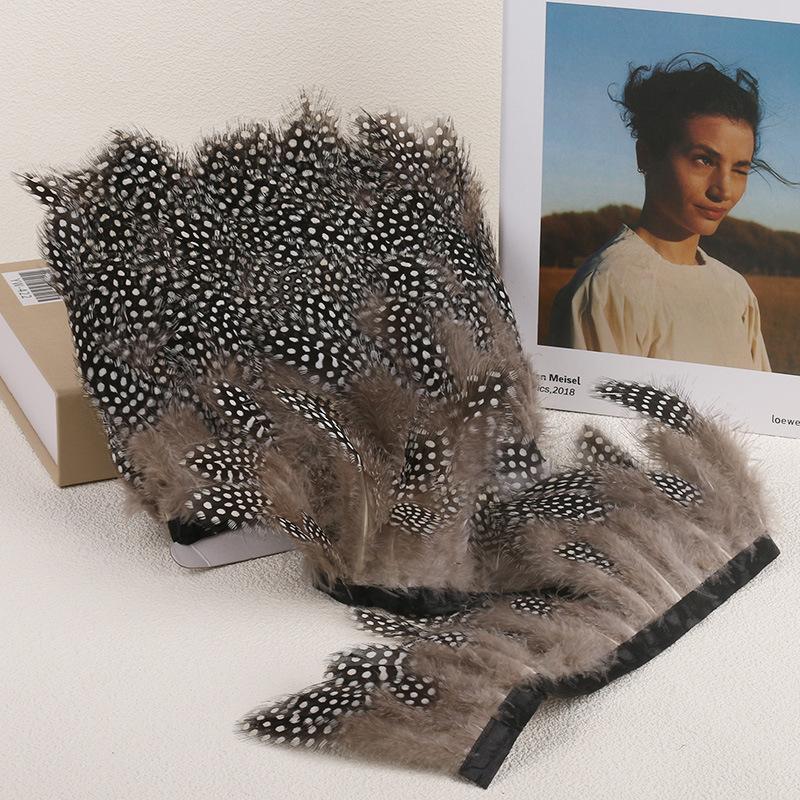 1 Meter Colored Feather Pearl Feather With Cloth Strap Chicken Feather Diy Jewelry Handicraft Accessories Clothing Accessories