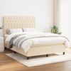 Exclusive House - Slatted Bed Base with Cream Mattress 140x200 Cm Fabric
