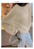 Women's Casual Round Neck Wool Knit Sweater - Autumn/Winter Solid Color Long Sleeve Base Layer