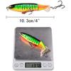Whopper Popper Lures Kit Floating Surface 360° Rotating Tail Topwater Crankbaits Bass Fishing Lures Trout Artificial Spinnerbaits