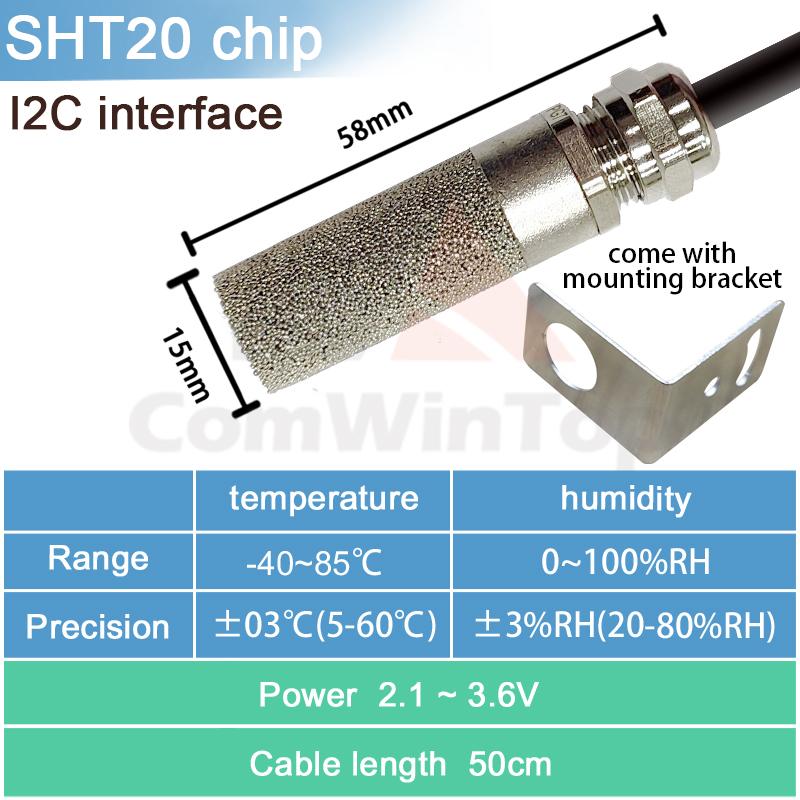 SHT20 SHT30 SHTC3 SHT35 I2C Temperature Humidity Sensor Probe 2