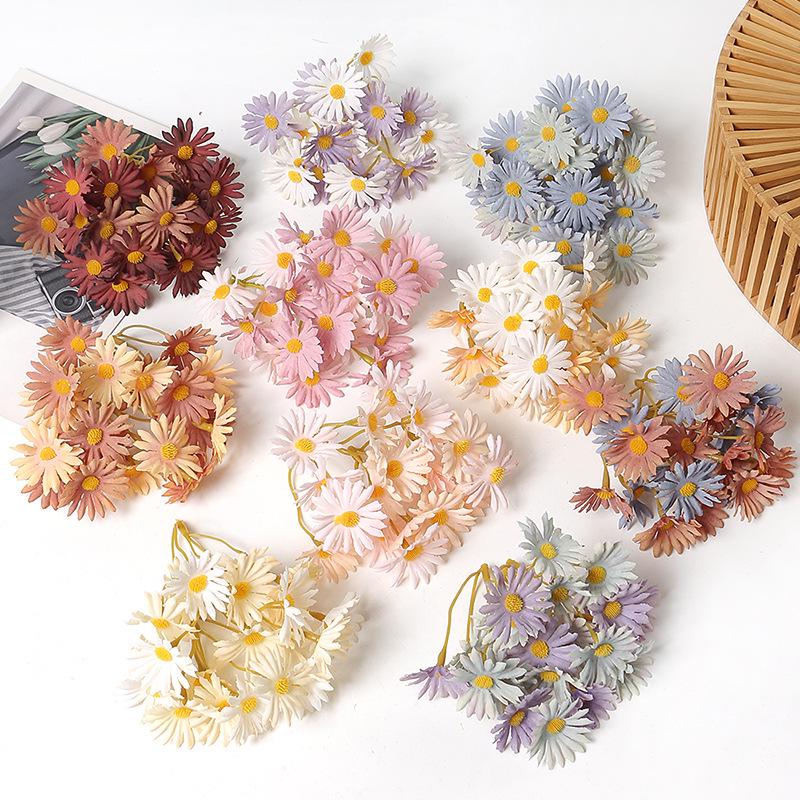 Daisy Silk Flower Bouquet for DIY Headdress, Wreath, Gift Box, or Home Decor