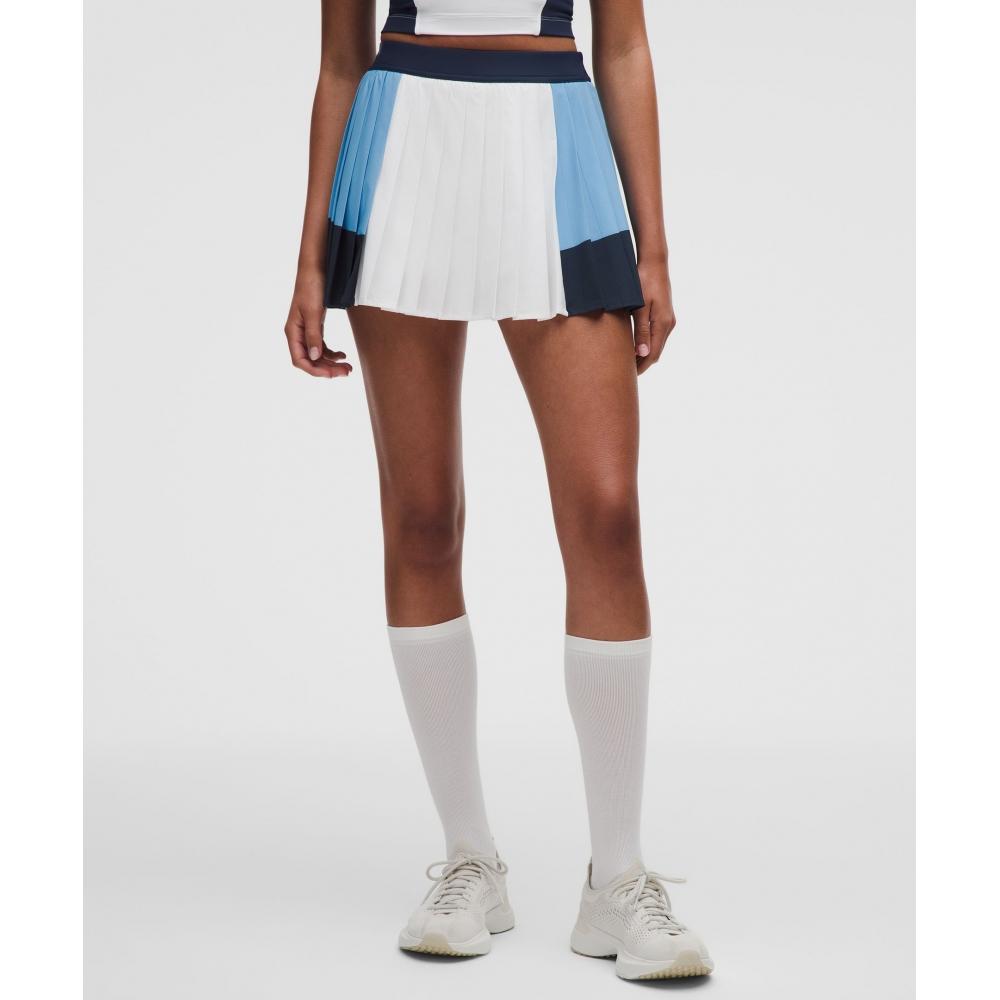 Lullulemon Coat Champ Pleated High-Rise Tennis Skirt Wht Oave Clbl
