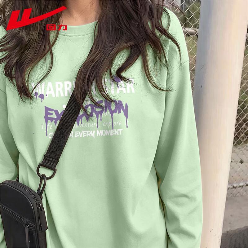Warrior Women's Loose Fit Cotton Long Sleeve T-Shirt with Wave Graffiti Print