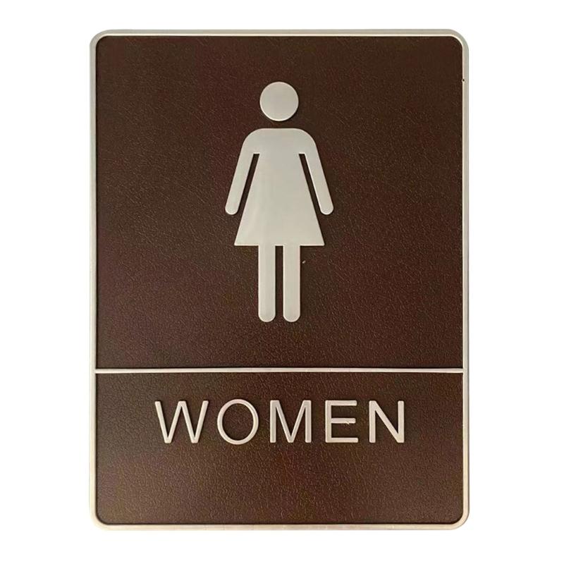 Toilet Door Sign Men Women Bathroom WC Mark Label Self-Adhesive Wall Sticker DIY Decor for Office Business Hotel Unisex