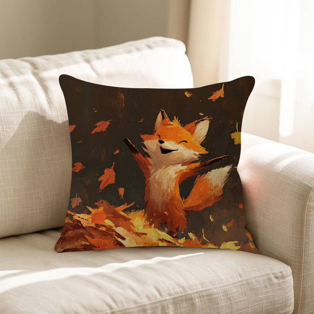Cute Cartoon Animal Fox 4545cm Cushion Cover Pillow Cover Decor Pillowcase Home Pillowcase For Couch Pillow