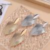 Stylish Geometric Metal Leaf Earrings: High-End, Sexy European & American Design for Women