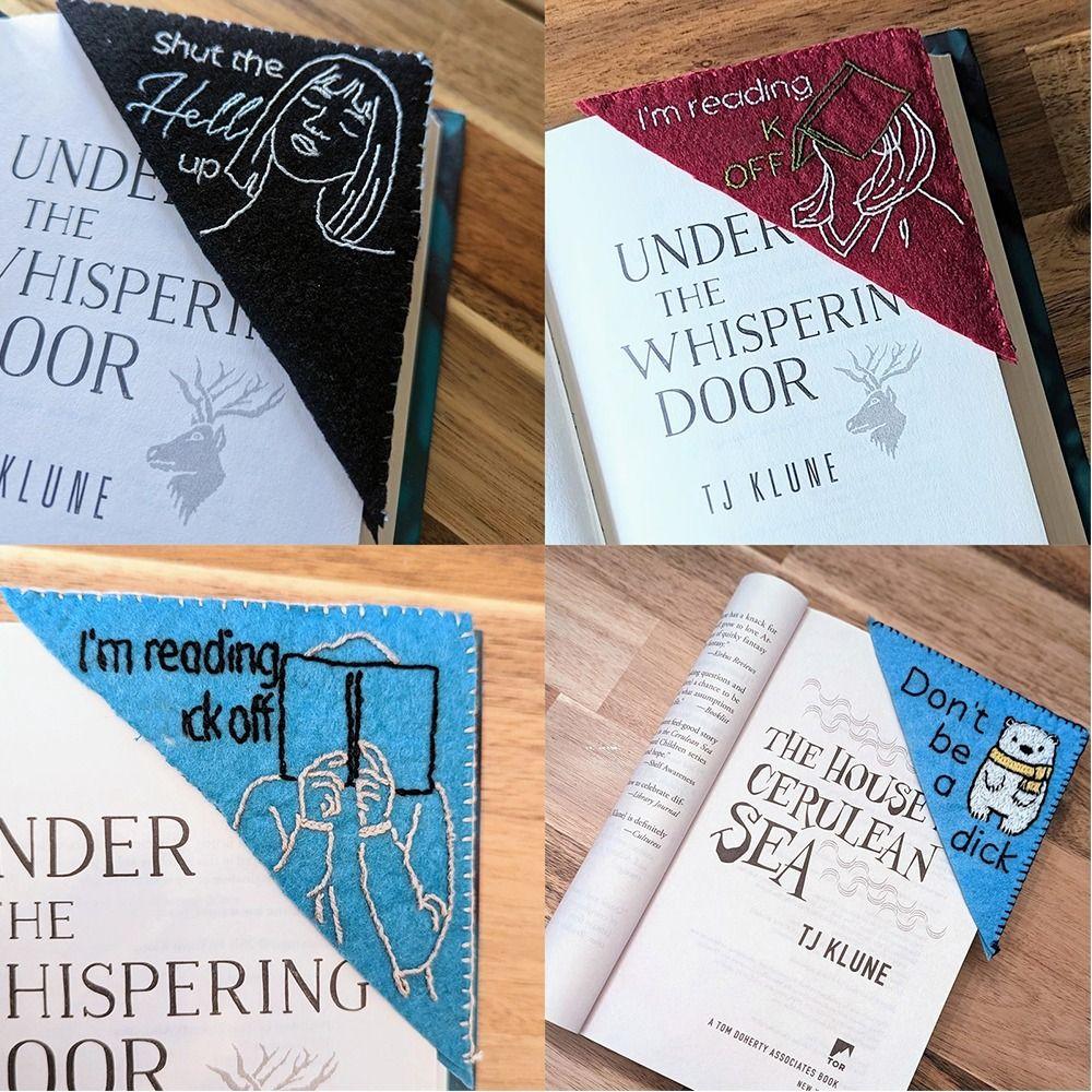 

Треугольная закладка для красоты с вышивкой, угловые канцелярские принадлежности, подарочные закладки для книг с вышивкой