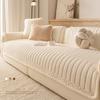 Creamy Fluffy Binding Tuffed Fleece Thickened Warm Non-Slip Sofa Cover, Cozy Sofa SlipCover Towel for Living Room Couches