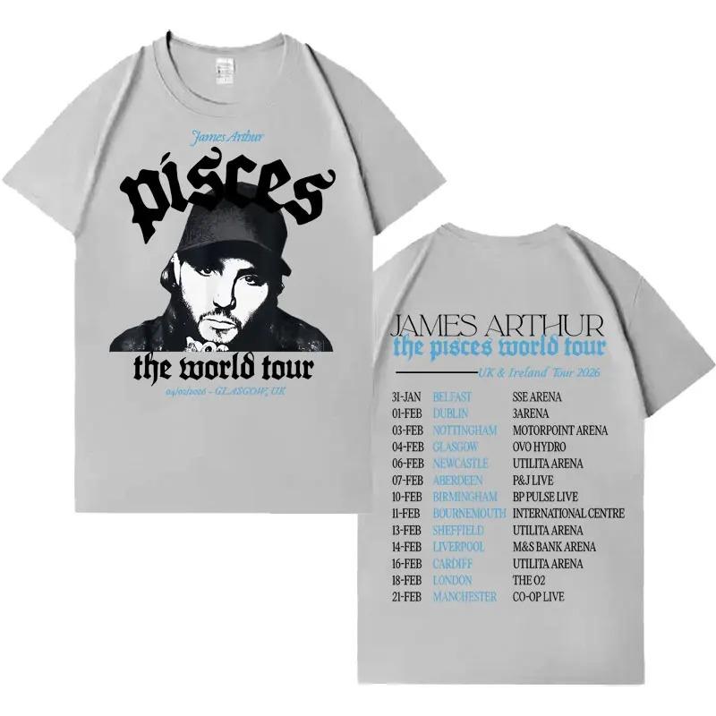 

Rapper James Arthur 2026 TShirt Pisces World Tour TShirt Unisex Fashion Short Sleeve TShirt Loose Comfortable Street Style 4XL