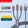 120W 3-in-1 Super Flash Charging Cable for Apple, Huawei, Type-C & Android Devices