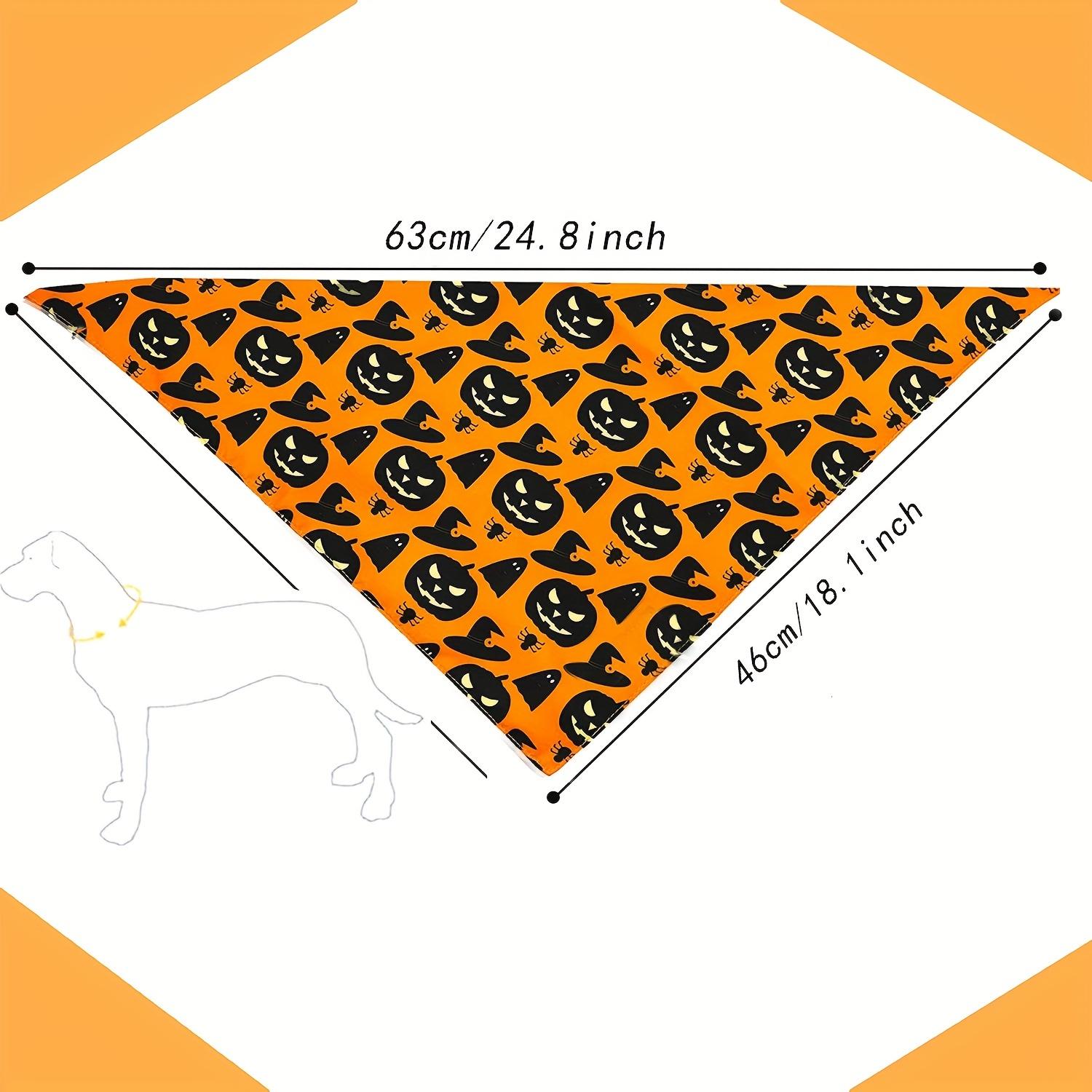 Yaofavo Halloween-Hundehalstuch – Wendbar Mit Kürbis & Spinnennetz, Verstellbar Für Kleine Bis Große Hunde