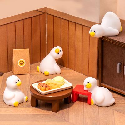 Figurine miniaturale drăguț rață albă animale micro peisaj ornamente pentru acasă birou decor grădinărit accesorii