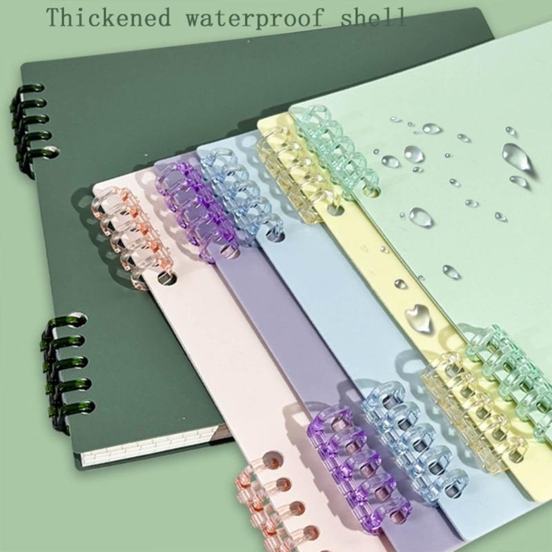 Binder Notebook Refillable 10 Hole Pre-Punched Binder Journal Notebook 120 Pages Gridded for Noting Planning Journaling