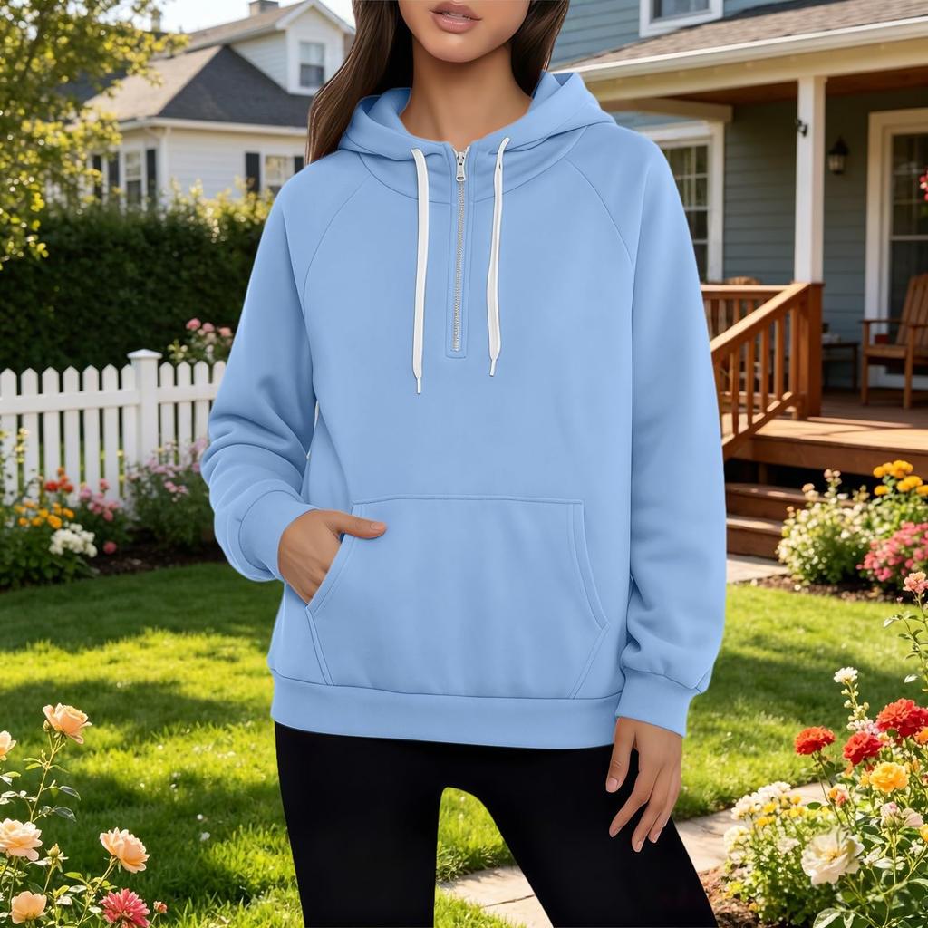 Women's Fashion Color Long Sleeve Loose Fit Sweatshirt for Casual Daily Wear