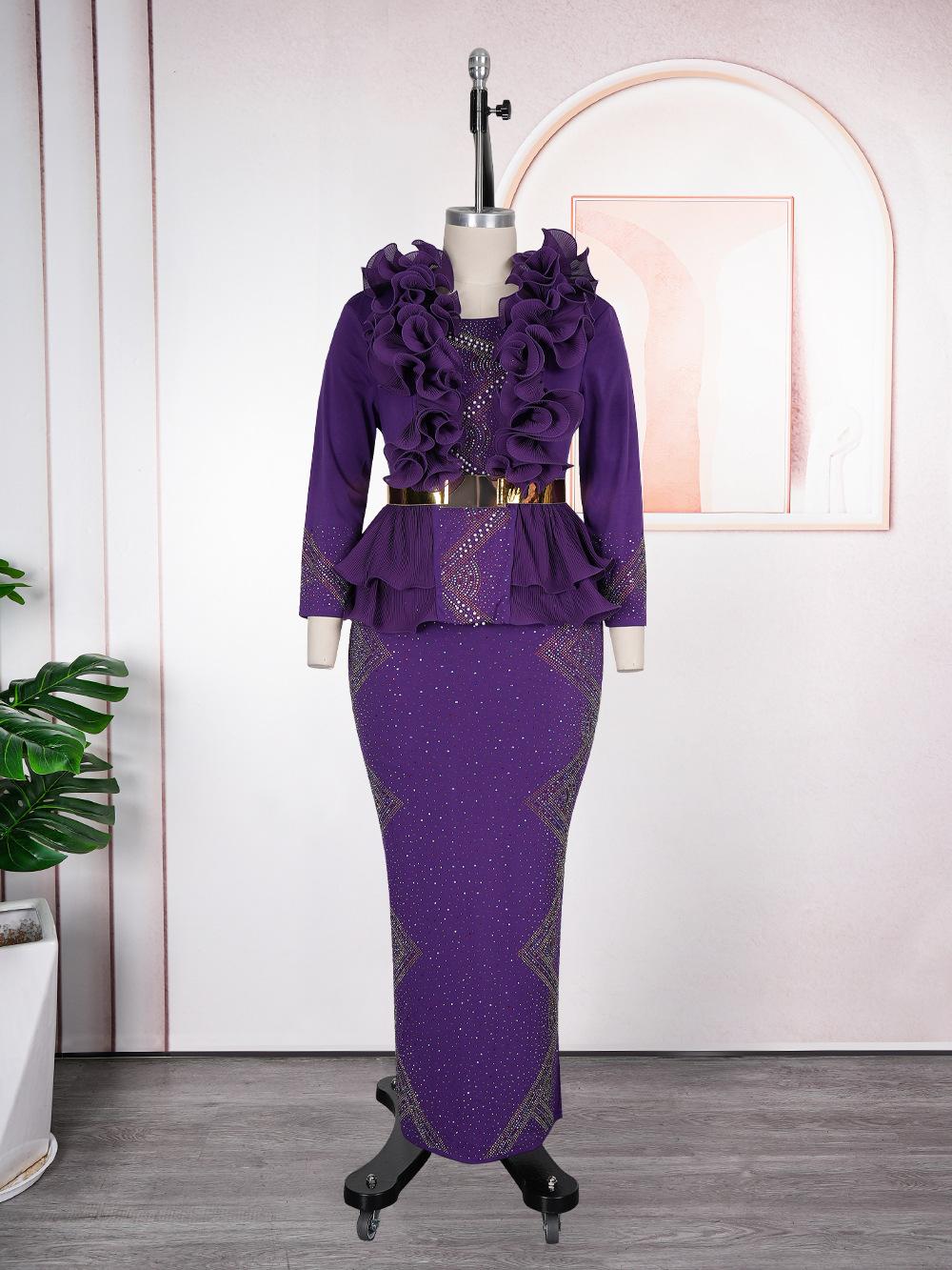 Women`s Maxi Dress Three Quarter Sleeve