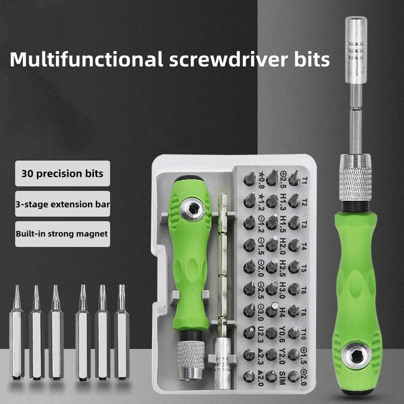 

32 в 1 Отвертка Набор Магнитная прецизионная отвертка Биты Ремонт Torx Ratchet Отвертка для телефона Ноутбук Нескользящий ручной инструмент