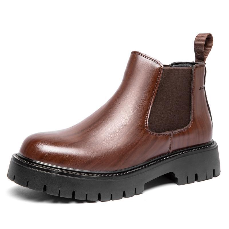 

Мужские бархатные высокие ботинки Martin & Chelsea 2024 года: Британский стиль, коллекция осень/зима 43 коричневый