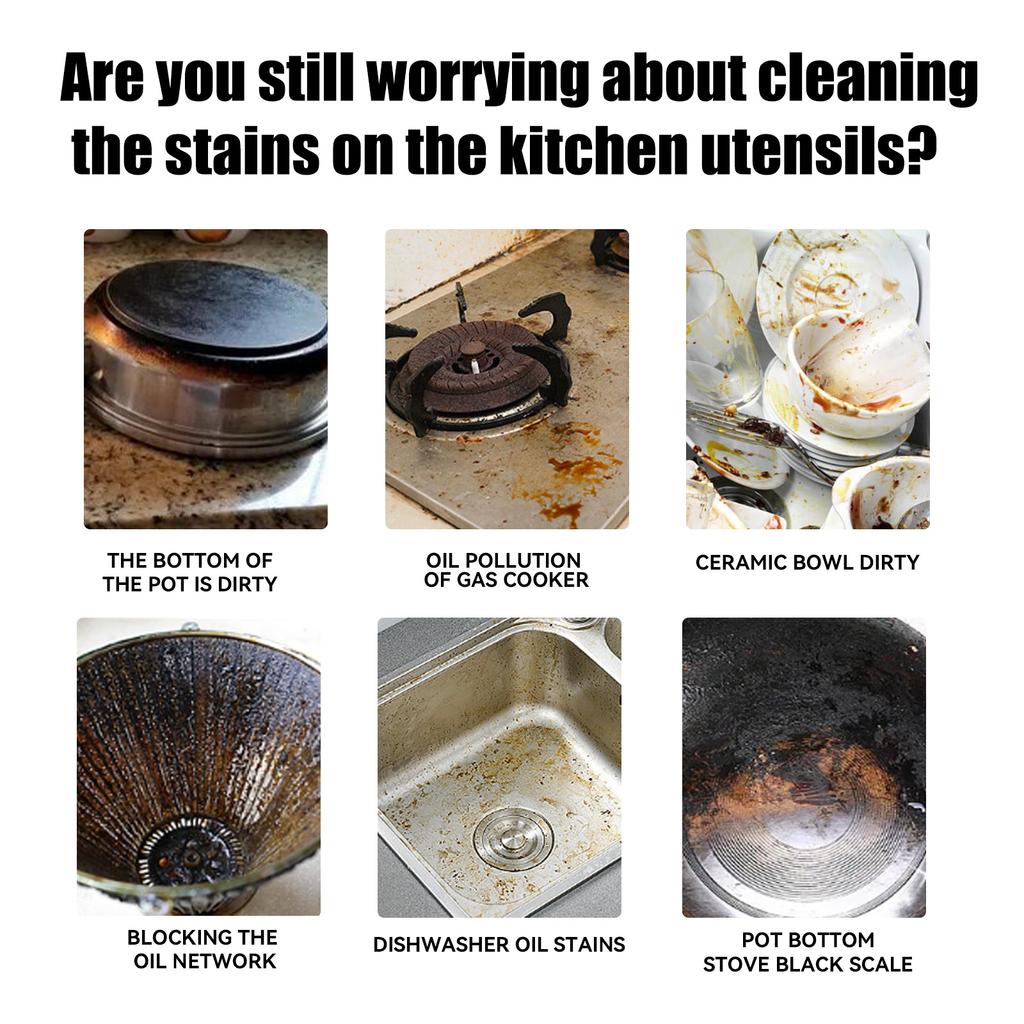 Hochleistungs-Fett- und Schmutzreiniger-Spray für Topf Pfanne Schwarzer Belag Backofen Ölfleck Küchengeschirr Dekontamination Kochfeldreiniger