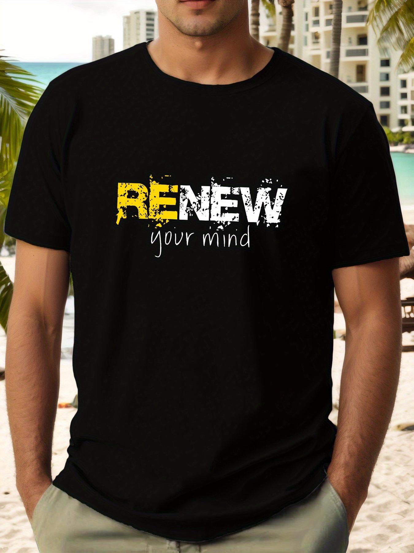 Art Font RENEW Summer Simple Fashion Short Sleeve T-shirt XXL