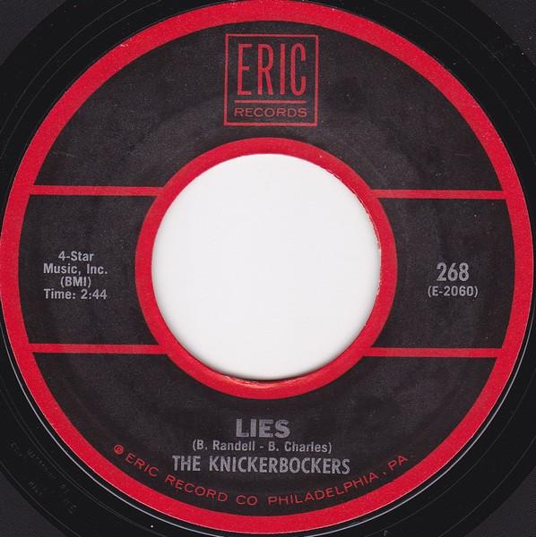 

7inch Record KNICKERBOCKERS / JAN & DEAN - Lies / Heart And Soul 268 ERIC US Rock Used