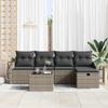 Grey Poly Rattan Sofa Set with Cushions and Storage