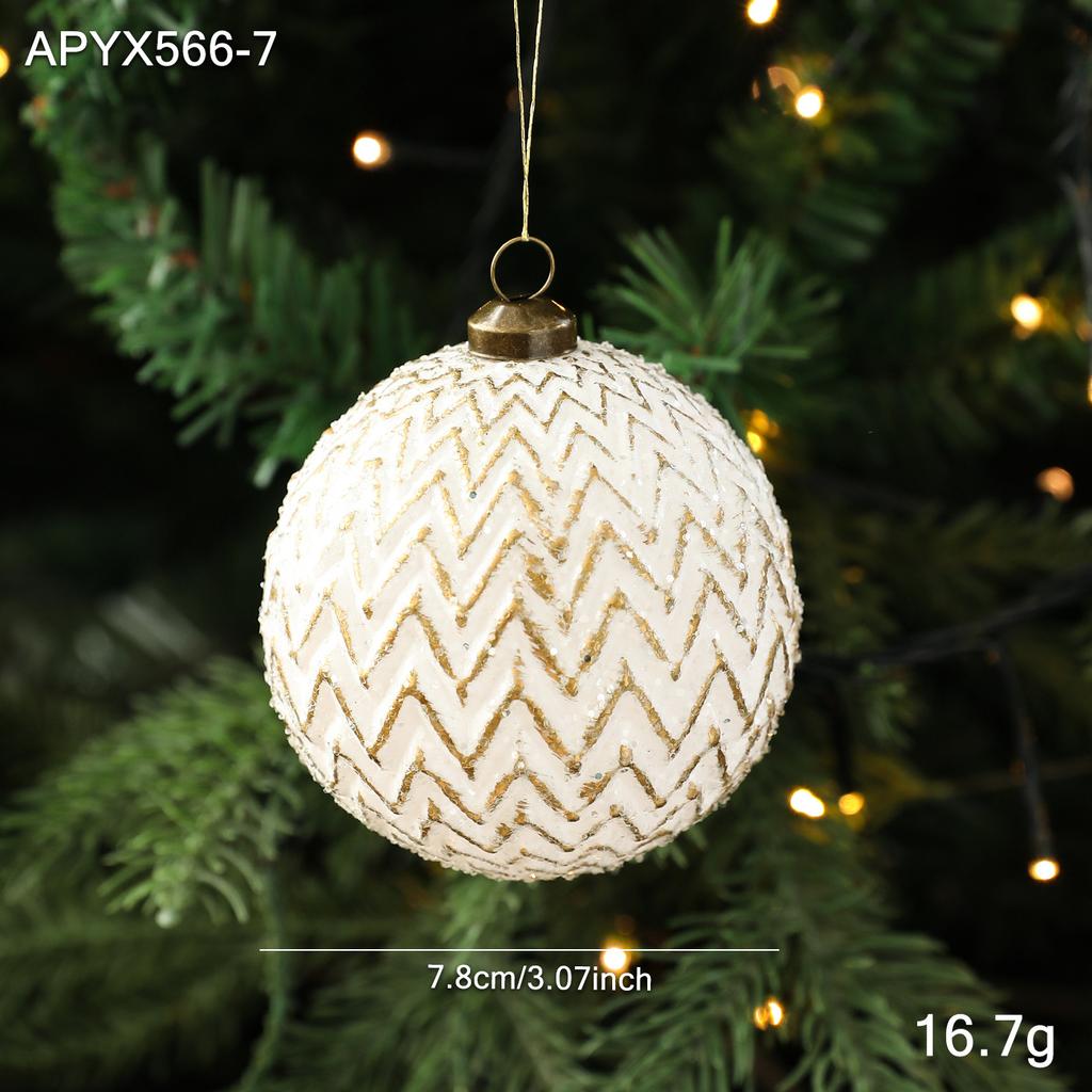 New 8 Styles Plastic White Gold Christmas Tree Pendant Luxury Ball Christmas Decoration Home Ornament Navidad Natal Gift