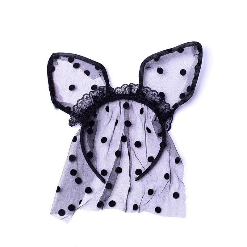 Koreanischer Stil Niedliche Katzenohren Spitze Plüsch Stirnband - Catwoman Weihnachtsfeier Accessoire