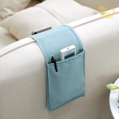 Bolsa de almacenamiento de lino y algodón para mesita de noche, organizador para cama, escritorio, sofá, TV, control remoto, bolsa colgante, organizador de almacenamiento, soporte para cama, bolsillos