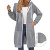 Lässige Hoodie-Jacke Damen Mode Raglanärmel Langarm Doppelreißverschluss