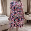 Women's Cotton Silk Mid-Length Nightgown - Summer Pajamas Plus Size Homewear for Middle-Aged and Elderly