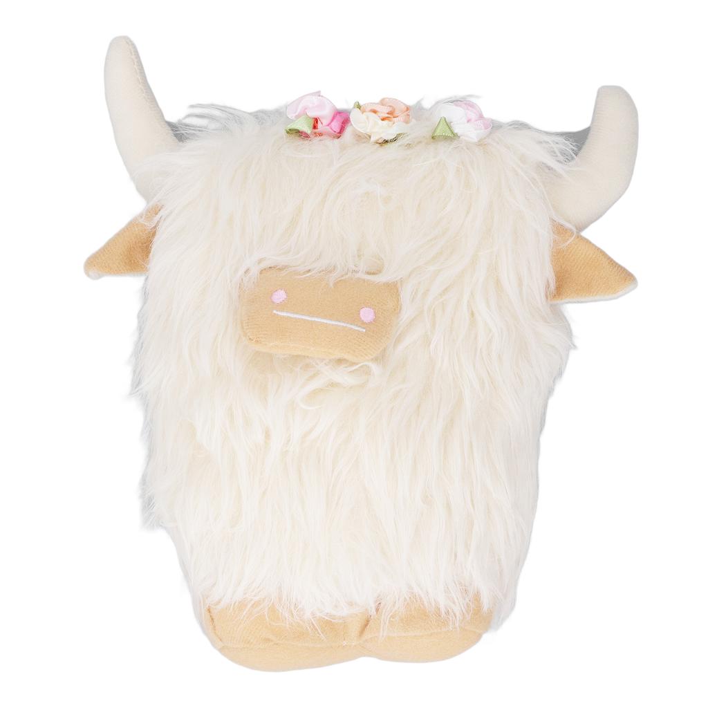 Highland Cow Plush Doll Simulation Soft Stuffed Faceless Cattle Toy for Home Decoration