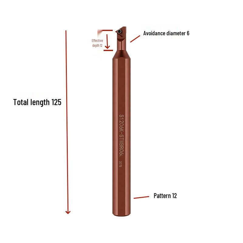 60° Triangular Boring Bar with Threaded Pick-Off for Internal Hole, Model STWBR06/STWCR11.