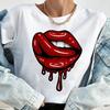 New Fashion Women T Shirt Leopard Lip Print T-Shirt T-Shirt Short Sleeve Tops Female Ladies Summer Tee Shirts Streetwear
