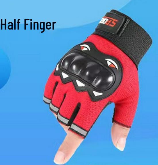 

Off-Road Riding Gloves: Half-Finger for Motorcycles & Bicycles, Full-Finger Touchscreen for Mountain Biking. One Size