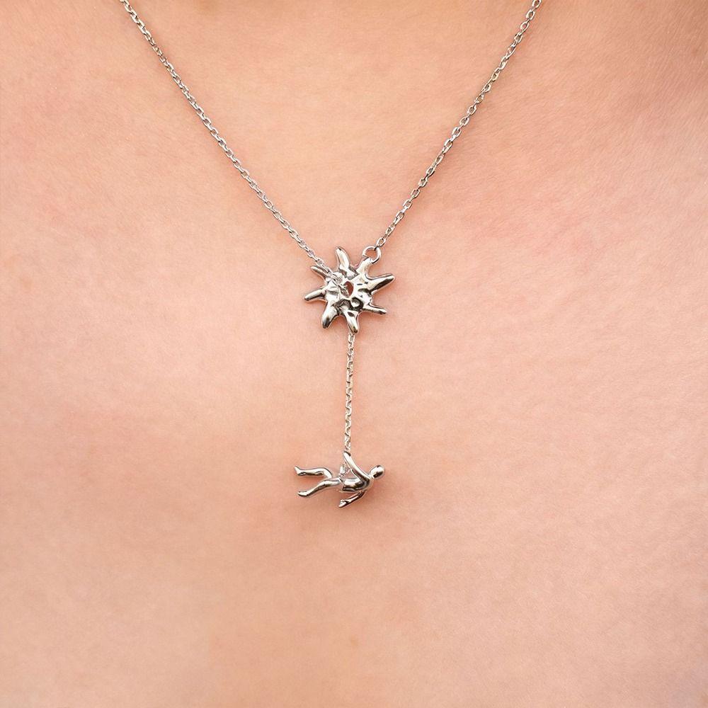 Regalo Creativo Simbolo di Perseveranza Collana da Uomo Personalità Semplice Collana con Ciondolo Colore Oro Colore Argento Accessori Gioielli