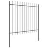 Garden Fence Panel 2 pcs Gray 3.4 x 1.5 m Powder Coated Steel