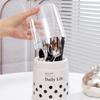 Seau à baguettes anti-poussière Porte-ustensiles avec drainage Organisateur pour baguettes, cuillères et fourchettes
