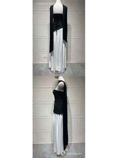 Chique Strapless Effen Kleur Maxi Jurk – Sexy Backless Design met Hoge Split