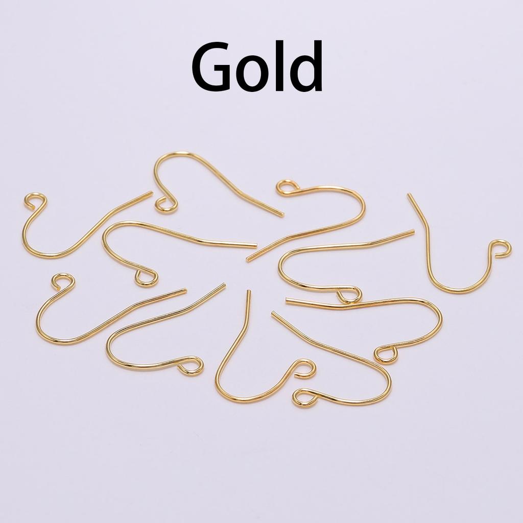 100Pcs 19*18mm Earring Components Hooks Twist  Gold Bronze Ear Hook Clasps Earring Wires Findings For DIY Jewelry Making