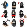 High Quality 3D Prints 9Pcs Grim Reaper Figurines, Cool Skull Skeleton Statues, Gothic Dark Halloween Bedroom Decoration for Home Desk, Spooky