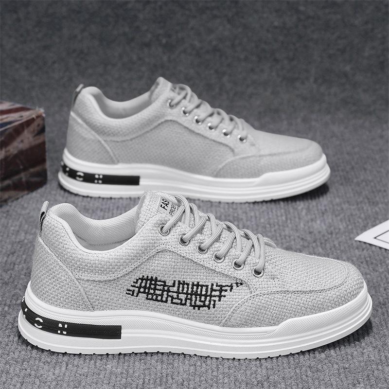 

Зеленые спортивные туфли на плоской подошве, весенние новые, с льняным верхом, дышащие и удобные, повседневные универсальные туфли 44