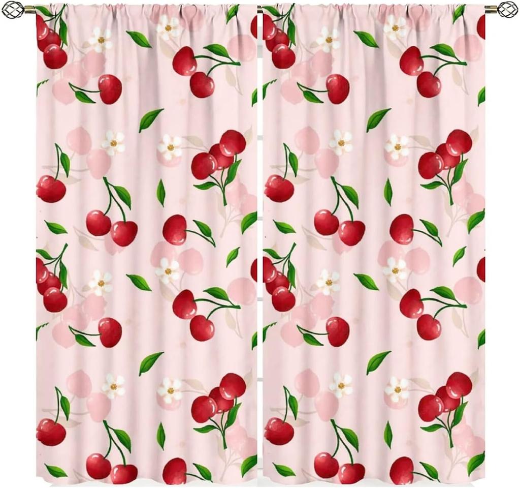 Chef Window Curtains, Fat Funny Cook Theme Curtains For Bedroom & Living Room, Red Black Buffalo Check Plaid Kitchen Drape